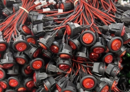 12V Red LED Illuminated Round Rocker Switch with Pre-Wired Connector – Waterproof Panel Mount ON/OFF Switch