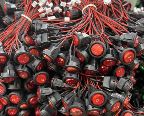 12V Red LED Illuminated Round Rocker Switch with Pre-Wired Connector – Waterproof Panel Mount ON/OFF Switch