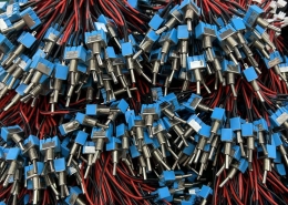 Mini SPST Toggle Switch with Pre-Wired Leads – 2 Pin ON/OFF Metal Lever Switch (Blue Housing)