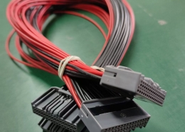 Multi-Pin Automotive Wiring Harness with Red & Black Power Leads