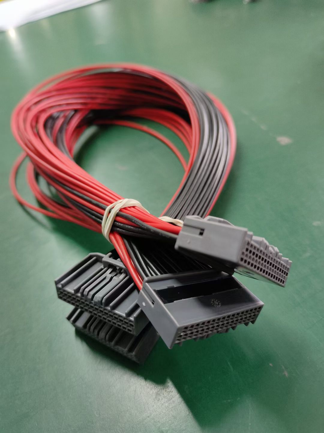 Multi-Pin Automotive Wiring Harness with Red & Black Power Leads