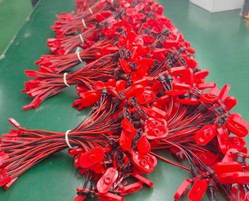 Red Waterproof 2-Pin DC Power Connector Cable with Protective Cap