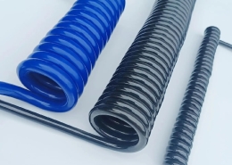 Model MP-03 Blue Black PVC Coiled Cable, Multi-Core Retractable Spiral Cord Assembly