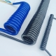 Model MP-03 Blue Black PVC Coiled Cable, Multi-Core Retractable Spiral Cord Assembly