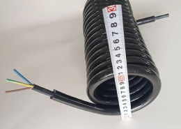 Model SC-4C Black 4-Core PVC Coiled Cable, Industrial Retractable Spiral Cord