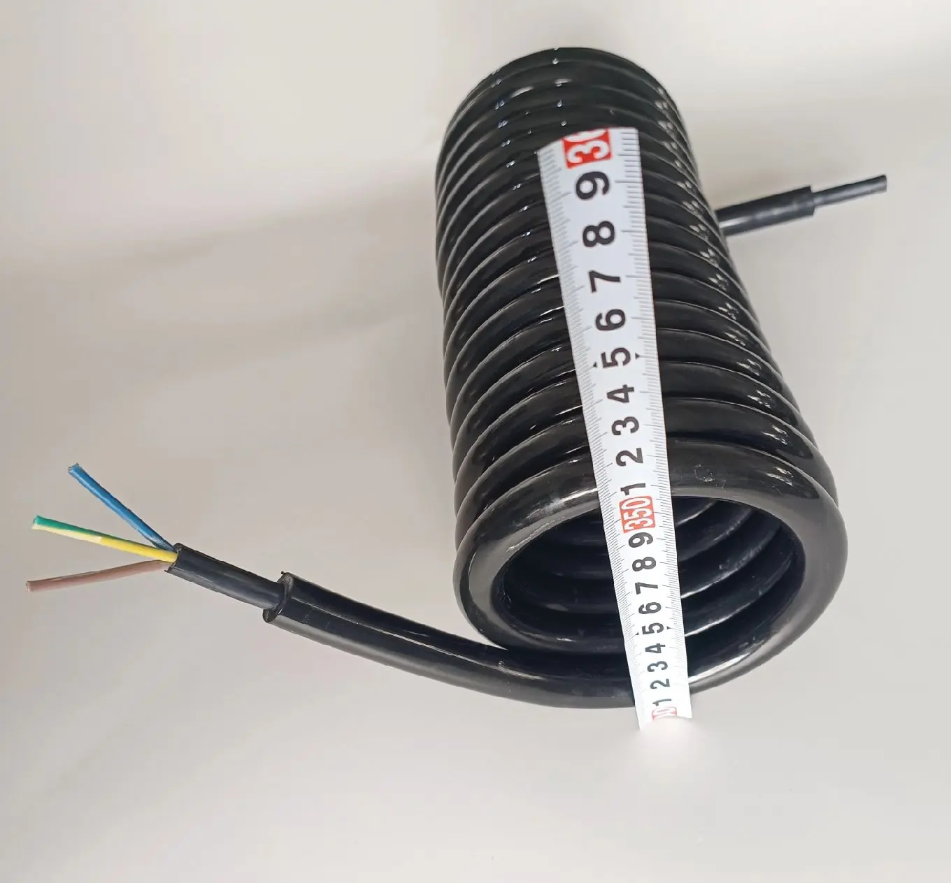 Model SC-4C Black 4-Core PVC Coiled Cable, Industrial Retractable Spiral Cord Model SC-4C Black 4-Core PVC Coiled Cable, Industrial Retractable Spiral Cord
