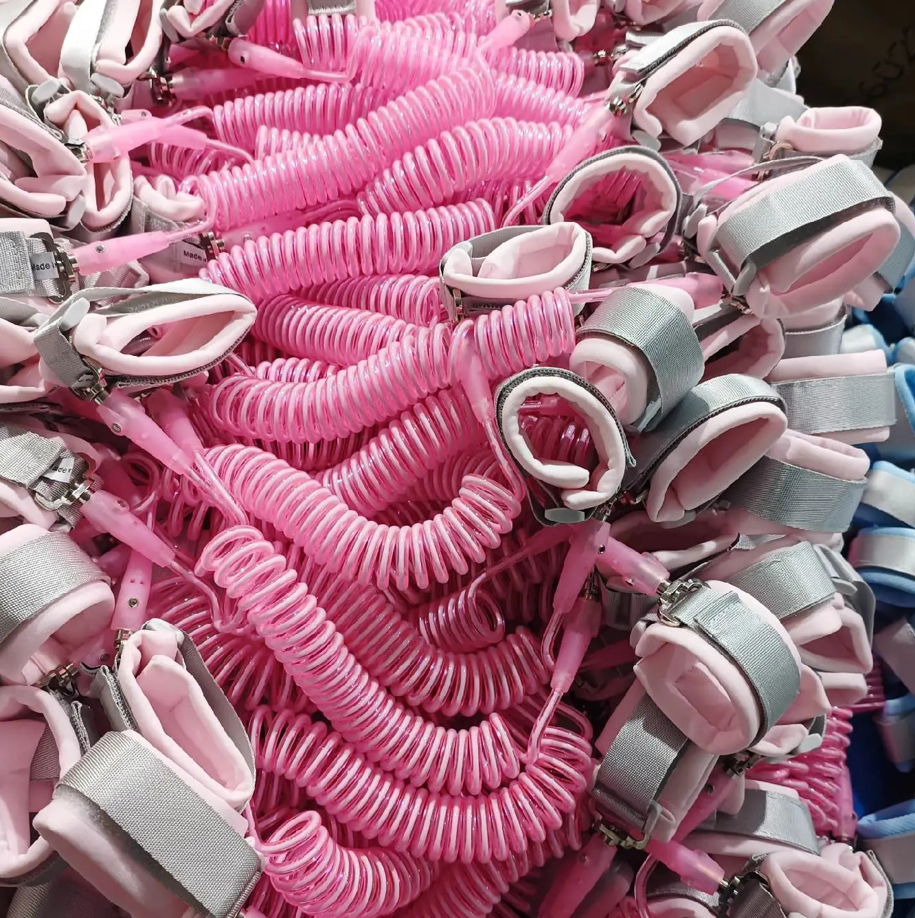 Model SL-PK Pink PVC Coiled Safety Leash, Anti-Lost Wrist Link Cord Model SL-PK Pink PVC Coiled Safety Leash, Anti-Lost Wrist Link Cord