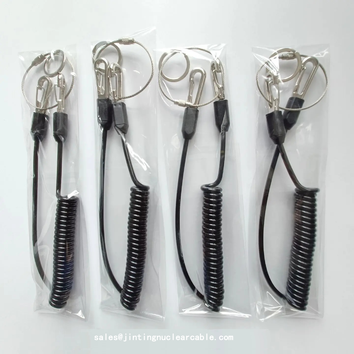 Model JT-CL-TSL Stainless Steel Anti-Drop Tool Safety Lanyard Retractable Coil Cord