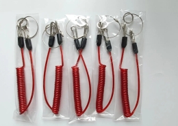 Model JT-CL-RSL Red PVC Anti-Drop Tool Safety Lanyard Retractable Coil Cord