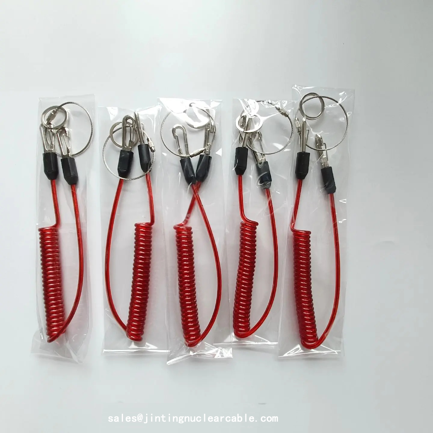Model JT-CL-RSL Red PVC Anti-Drop Tool Safety Lanyard Retractable Coil Cord Model JT-CL-RSL Red PVC Anti-Drop Tool Safety Lanyard Retractable Coil Cord