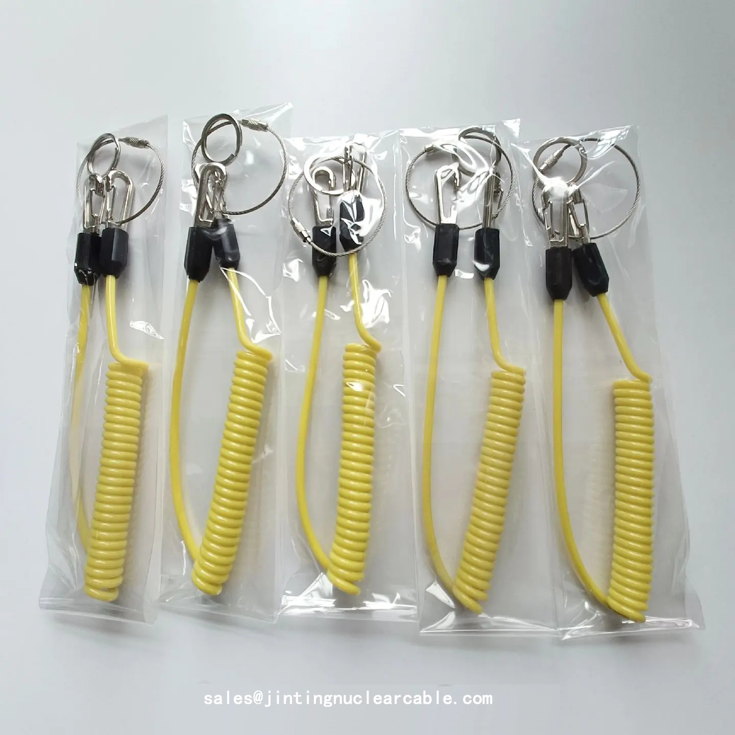 Model JT-CL-YSL Yellow PVC Anti-Drop Tool Safety Lanyard Retractable Coil Cord